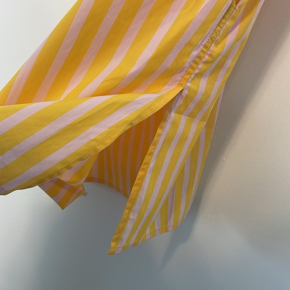 J. Crew Yellow and Pink Striped Button Up Shirtdress. Size XS. NWT. - Picture 12 of 14